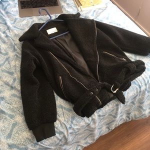 Newbury Kustom Black Sherpa Jacket Small